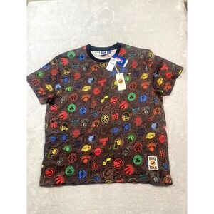 NBA x Staple Black All Teams Fusion T Shirt Men 2XL Multicolor Allover Print NWT